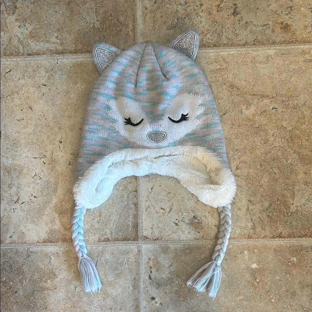 Cute Knit Animal Ear Hat with Braids